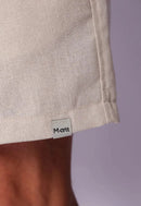 Shorts de Linho Masculino Bege