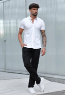 Camisa Masculina Manga Curta Slim Branca