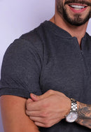 Camiseta com Zíper Chumbo