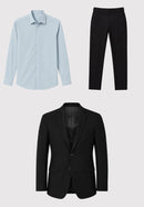 Kit Alfaiataria - Blazer Malha + Camisa Super Stretch + Calça Ajuste
