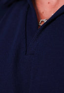 Camisa Polo Italiana Tricot Azul Marinho