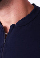 Camiseta com Zíper Azul Marinho