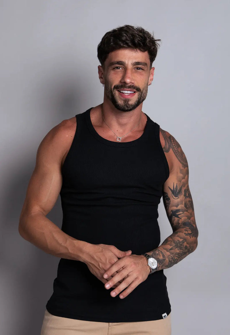 Camiseta Regata Americana Masculina Preta