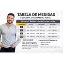 Camiseta Henley  Masculina Slim Fit Manga Longa  - Algodão Egípicio