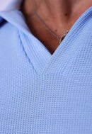 Camisa Polo Italiana Tricot Azul Claro