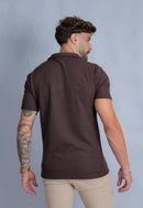 Camisa Polo Italiana Tricot Marrom Café
