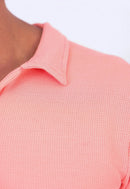 Camisa Polo Italiana Tricot Salmão