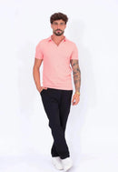 Camisa Polo Italiana Tricot Salmão