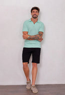 Camisa Polo Italiana Tricot Verde Claro