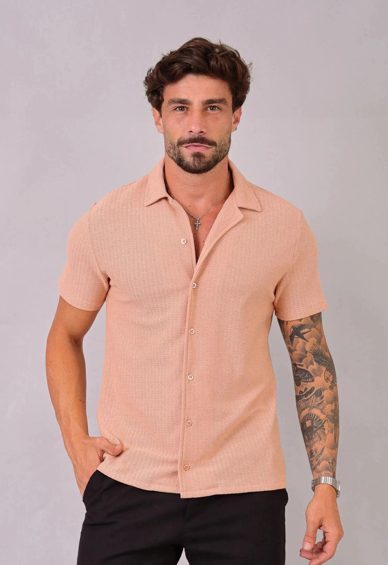 Camisa Masculina Tricot Bege
