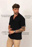 Camisa Masculina Tricot Touch Preta