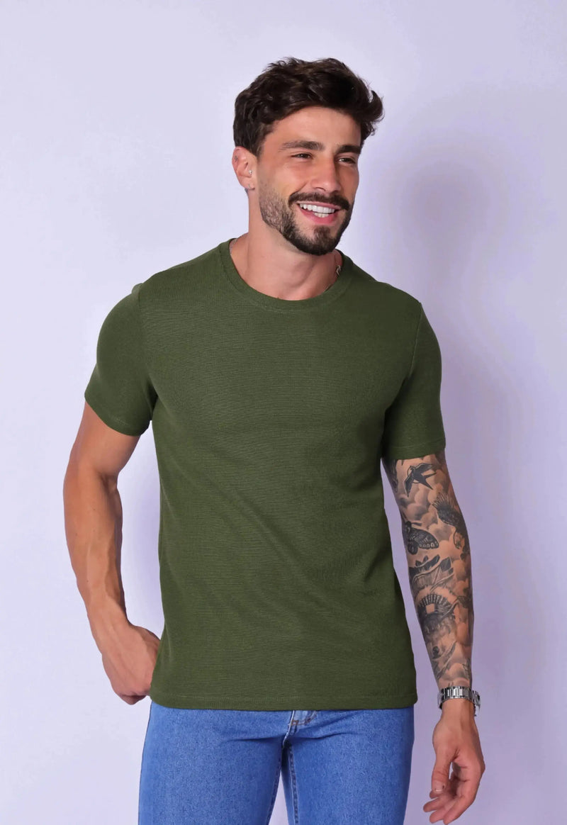 Camiseta Masculina Tricot Verde