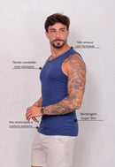 Camiseta Regata Americana Masculina Azul