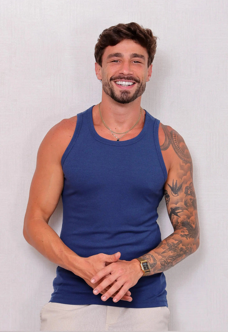 Camiseta Regata Americana Masculina Azul