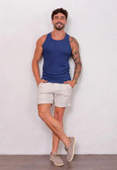 Camiseta Regata Americana Masculina Azul