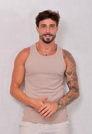 Camiseta Regata Americana Masculina Bege
