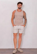 Camiseta Regata Americana Masculina Bege