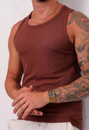 Camiseta Regata Americana Masculina Marrom