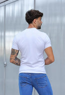 Camiseta Slim Canelada com Elastano Branca