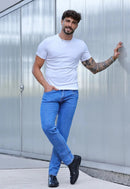 Camiseta Slim Canelada com Elastano Branca