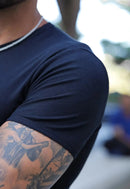 Camiseta Slim Canelada com Elastano Preto