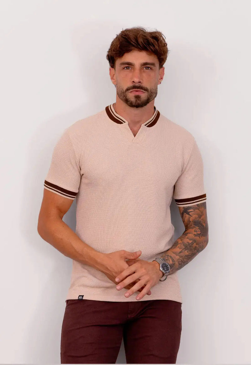 Camiseta Tricot Italiana Bege