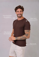 Camiseta Masculina Tricot Marrom Café