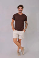 Camiseta Masculina Tricot Marrom Café