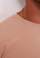 Camiseta Masculina Tricot Ponto Fino Bege