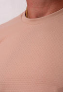 Camiseta Masculina Tricot Ponto Fino Bege