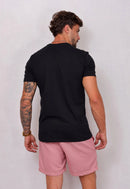Camiseta Masculina Tricot Ponto Fino Preta