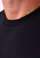 Camiseta Masculina Tricot Ponto Fino Preta