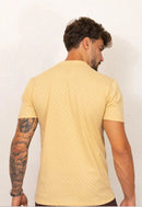 Camiseta Masculina Tricot Xadrez Bege