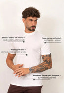 Camiseta Masculina Tricot Xadrez Branca