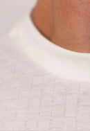 Camiseta Masculina Tricot Xadrez Branca