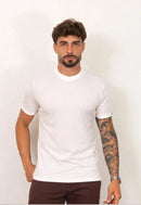 Camiseta Masculina Tricot Xadrez Branca