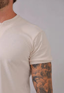 Camiseta com Zíper Bege