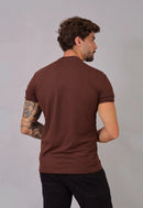 Camiseta com Zíper Marrom