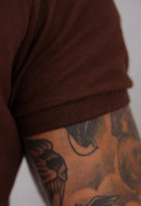 Camiseta com Zíper Marrom