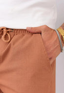 Shorts de Linho Masculino Terracota