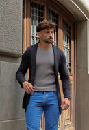 Sobretudo Slim Moletinho Preto